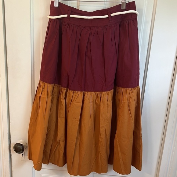 Vanessa Bruno // Neha belted two-tone cotton skirt - Picture 8 of 9